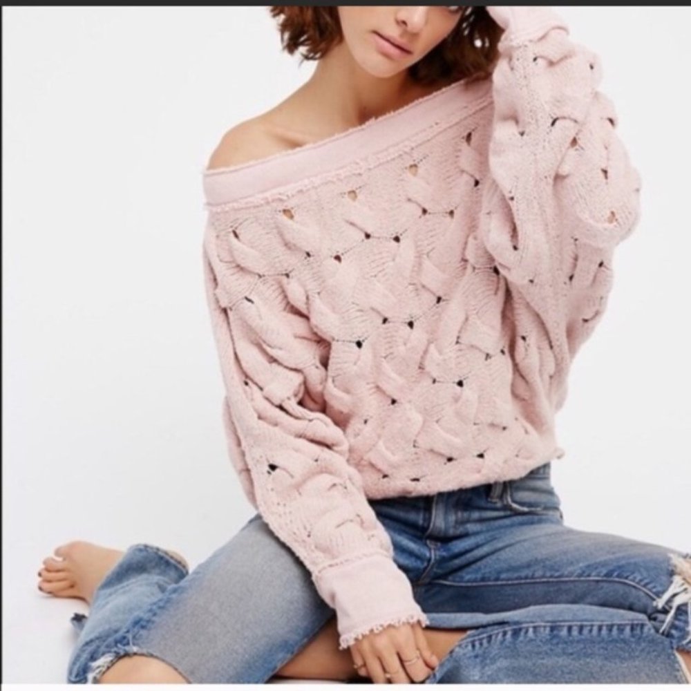 Free People Desert Sands Sweater in Rose Size Extra Small